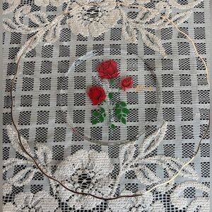 40th Anniversary 40th Birthday Clear Glass Plate Roses Gold Trim Scalloped Edges